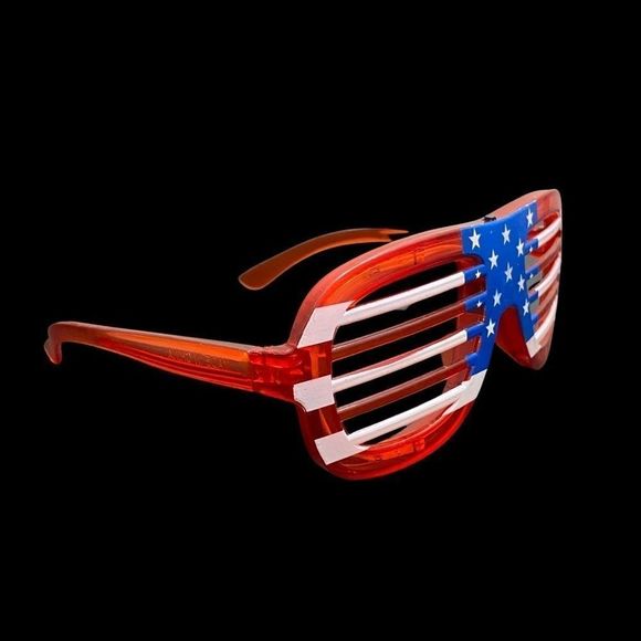 6122 | USA Flag Light Up Novelty Aviator Sunglasses - Picture 4 of 6